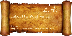 Lebovits Adalberta névjegykártya